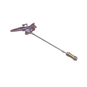 ✈️ Red & White Gold Tone Jet /Airplane 2 Inch Collectible Stick Lapel Pin